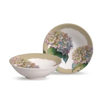 Imagem de Conjunto 6 bowls decorados Hortênsia 300ml - Alleanza Cerâmica