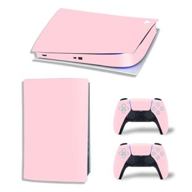 Imagem de SYGTOYUE Skin Sticker for PS5 Digital Edition - Capa protetora de decalque de vinil para console e controle, acessórios de jogos (rosa)