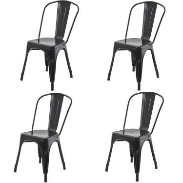 Imagem de Kit 4 Cadeiras Tolix Iron Titan Rivatti Aço Preto