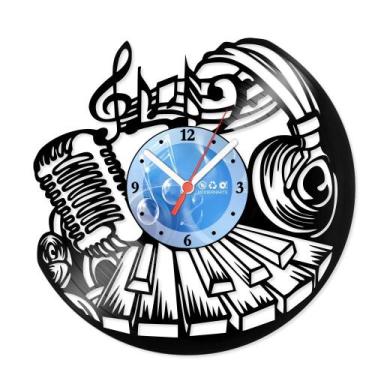 Imagem de Relógio De Parede Disco Vinil Música - Musical - VMU-069 - Modernarte,