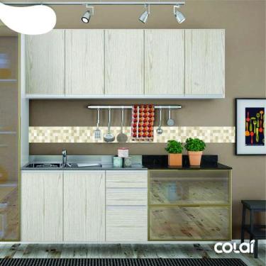 Imagem de Faixa Adesiva Cozinha Banheiro Pastilha Bege 9m - Colaí
