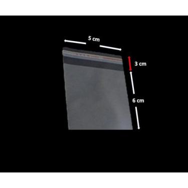 Imagem de Saco Adesivado Saquinho Plástico Transparente 5x6 1000 Unid - J&C
