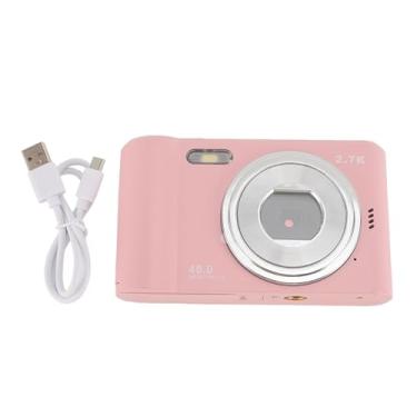 Imagem de Câmera digital compacta 48MP 1080p de alta resolução 8x zoom com câmera de bolso de bateria de lítio recarregável de 2,4 polegadas para fotografia de viagem VLOGGE (Róseo)