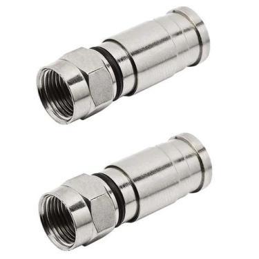 Imagem de Kit 2 Conector F Rg6 Compressão Mxt