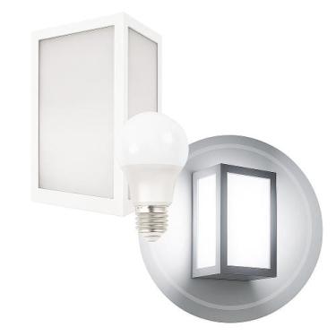 Imagem de Arandela Luminária Vitra 3 Vidros Externa Branca + LED A60 12W Br. Fri