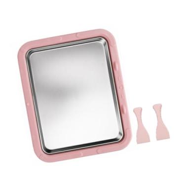 Imagem de YWJLQH Máquina de sorvete, bandeja para rolos de iogurte congelado, aço inoxidável, versátil, fácil de limpar, prato frio caseiro, forma para sorvete, Rosa