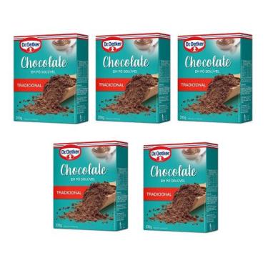 Imagem de Kit c/ 5un Chocolate em Pó Solúvel Tradicional 200g - Dr Oetker - Dr. 