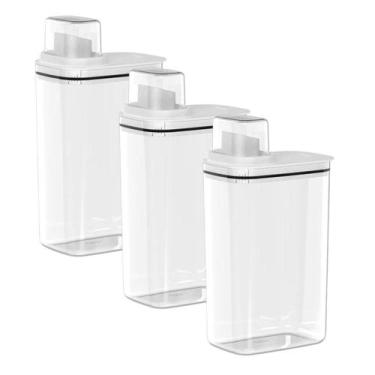 Imagem de Kit 3 Dispenser Pote Medidor Hermético Produtos Limpeza Organizador La