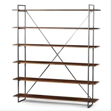 Imagem de Estante Spotlight em Madeira Rustic Brown com Estrutura Aco Grafite 1,