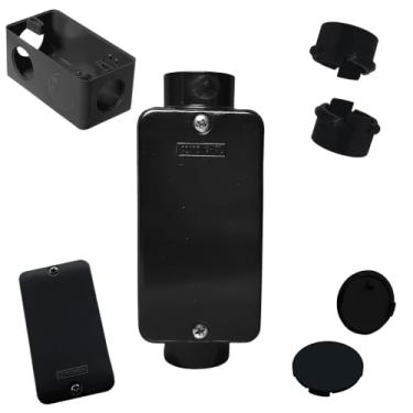 Imagem de Caixa De Passagem 4x2 Condulete Eletroduto3/4 Com Tampa Cega (Preto)