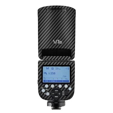 Imagem de Adesivo flash de câmera antiarranhões para Godox V1 Flash Coat Wrap película protetora corporal protetor de corpo capa de pele V1 (fibra de carbono preta)