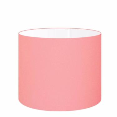 Imagem de Cúpula em Tecido Cilindrica Abajur Luminária Cp-4099 40x25cm Rosa Bebê