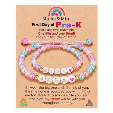 Imagem de UNGENT THEM Pulseira First Day of School Mom and Daughter Back to School Bracelet Mommy and Me, Mother Daughter Pulseiras de volta às aulas Presentes para filha e meninas, Nylon, Sem pedras preciosas