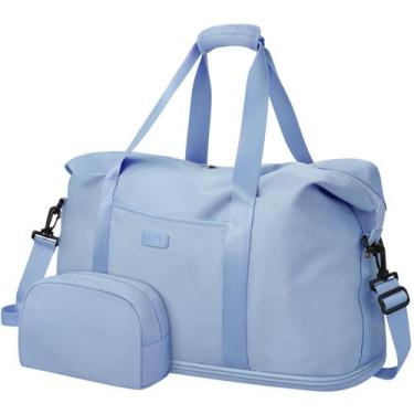 Imagem de Mochila de viagem Capolo expansível impermeável azul claro