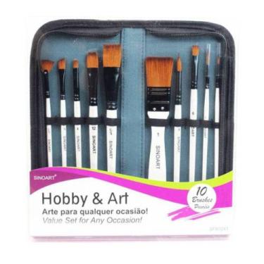 Imagem de Kit de Pincéis Sinoart Hobby e Art com 10 Peças