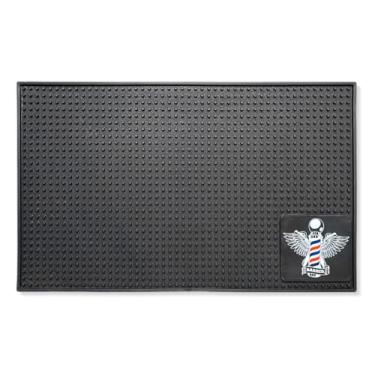 Imagem de Tapete de Bancada para Barbearia em Material Emborrachado Antiderrapante Resistente a Água Ideal para Apoio de Ferramentas de Corte Higiene e Organização Profissional