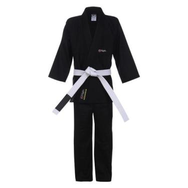 Imagem de Kimono Infantil Naja Heroic para Karatê Judô Jiu Jitsu Kids, M0, Preto