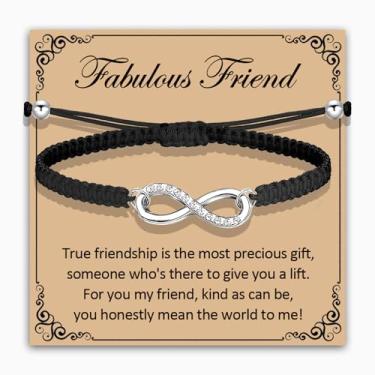 Imagem de MAOFAED Pulseira Infinity Love para melhor amigo, aniversário, aniversário de casamento, joia da amizade, presente do esquadrão de amigos (infinity fabulous friend)