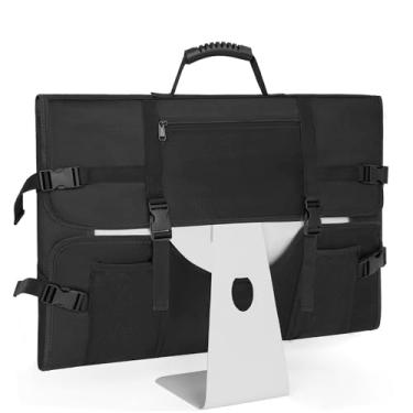 Imagem de WELIDAY Estojo De Transporte Para Monitores E Telas, Capa Protetora Contra Poeira Compatível Com Acessórios Computador Mesa Imac (Preto, Monitor 24")
