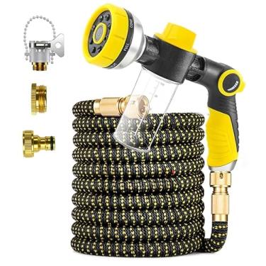 Imagem de Mangueira 30 Metros Alta Pressão Autoexpansível Com Esguicho Regulável Jardim Saboneteira 8 Modos Interruptor Rotativo(Esguicho+Cano)