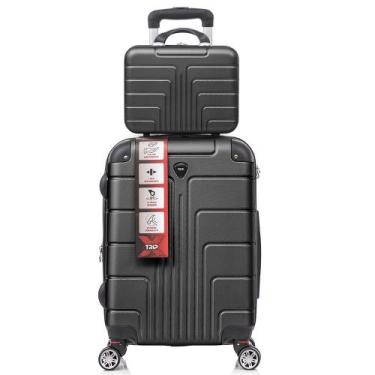 Imagem de Kit Mala De Viagem Bordo 10kg ANAC Frasqueira Média Tripx, Grafite
