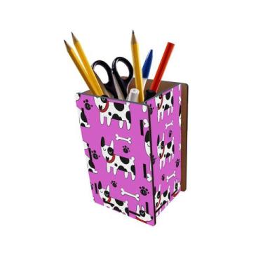 Imagem de Porta Lápis e Canetas Background Dog Dalmata Fundo Rosa - PoloCat Aces