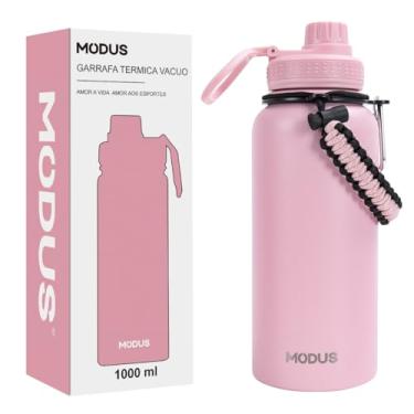 Imagem de MODUS Garrafa Térmica Esportiva De Aço Inoxidável Com Isolamento A Vácuo De 1000ML (Rosa)