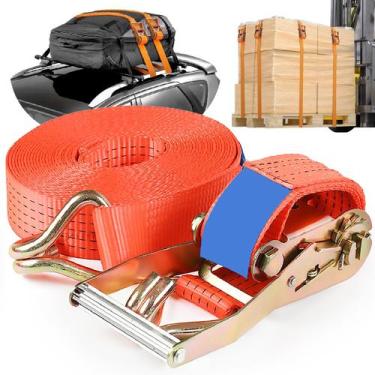 Imagem de Kit 5 Peças Cinta De Amarrar Carga De Caminhão 5 Ton 50mm Rabicho J Re