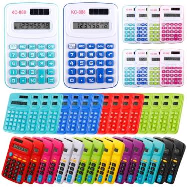 Imagem de CACASO Calculadora de bolso, calculadoras básicas de tamanho de bolso, bateria solar de 8 dígitos, calculadoras de mesa de energia dupla, mini calculadora para estudantes, casa, escritório, 3 estilos