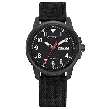 Imagem de Citizen Relógio masculino Eco-Drive Weekender Garrison Field em aço inoxidável IP com p...