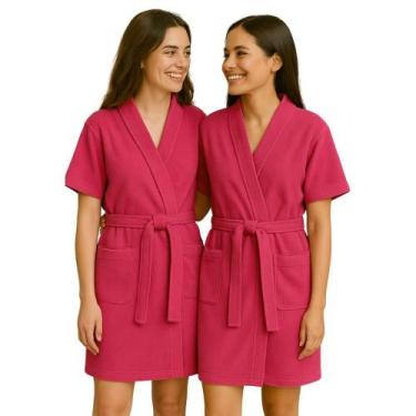 Imagem de Roupão Atoalhado Ela e Ela Pink Premium Super Macio 100 Algodão Percal