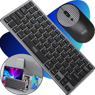 Imagem de Kit Teclado E Mouse sem Fio Bluetooth Slim Abnt Notebook Tablet - INBO