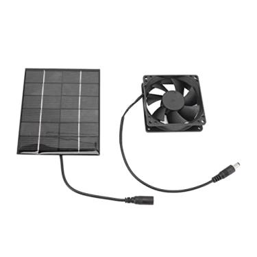Imagem de QANYEGN Kit de ventilador de painel solar, ventilador de exaustão movido a energia solar, ferramenta de dissipação de calor de ventilação do ar de escape para estufas, galpões, cas
