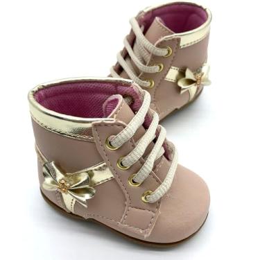 Imagem de Tênis Botinha Infantil Menina Coturno Rosa - Muito Delicado (Rosa Nude, BR, Bebê, Numérico, 19)
