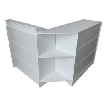 Imagem de Balcão Caixa Recepção Mdf Branco Suprema Móveis