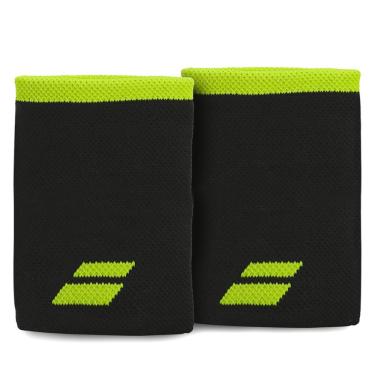 Imagem de Munhequeira Babolat Logo Jumbo Longa com 02 Unidades Preto e Verde