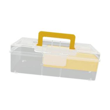 Imagem de simhoa Iscas de caixa de armazenamento de caixa de pesca caixa de tração de peixagem de trajes de pesca Organizer Fishing Tackle Box para iscas de worms, Amarelo