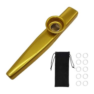 Imagem de Kokiya Diafragmas de flauta Kazoo Kazoo para crianças, capa para boquilha de instrumento musical para amantes da música, Ouro