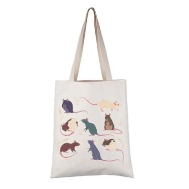 Imagem de VAMSII Rat Lover Gift Cute Rat Design Tote Bag Rat Mom Mama Bolsa Rat Mouse Dono Presente, Design de rato T