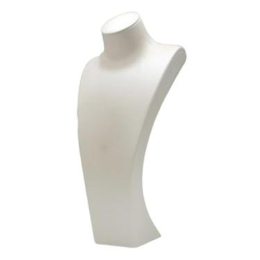 Imagem de simhoa Suporte para exibição de busto de colar, suporte para manequim de colar, decoração elegante, presente para loja de venda para mulheres, organizador de, Branco, 18.5 Cm X 10 Cm X 40