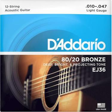 Imagem de Encordoamento para Violão Aço 12 Cordas EJ36 D'Addario - DAddario