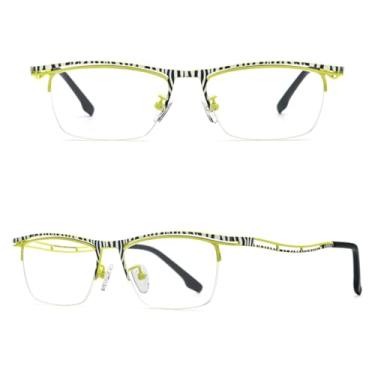 Imagem de VFDHN Armação de óculos de titânio masculina, óculos de grau sem aro, ultraleve (85890 amarelo C2)