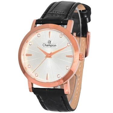 Imagem de Relógio CHAMPION feminino analógico preto rosê branco CN24226S
