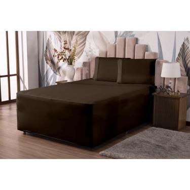 Imagem de Roupa de Cama para Box Conjugado de Solteiro Lençol com Elástico e Fronha Malha Gel Luva Liso 2p