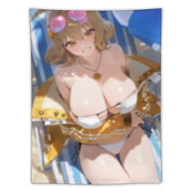 Imagem de LIEGBMEU Sexy Bikini Hot Anime Girl Tapeçaria 152.4 cm x 203.2 cm Interior Exterior Wall Quilt Art Decoração de Tapeçaria Caprichosa, AF399