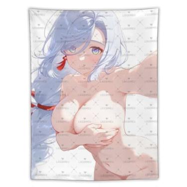 Imagem de LIEGBMEU Tapeçaria Pinup Girl Sexy Hot Anime Girl 152.4 cm x 203.2 cm Wall Quilt Art Whimsical Tapestry DecorationAa020