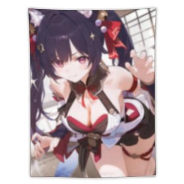 Imagem de LIEGBMEU Tapeçaria Sexy Hot Anime Girl 152.4 cmx203.2 cm Wall Quilt Art Whimsical Tapestry DecorationAF017
