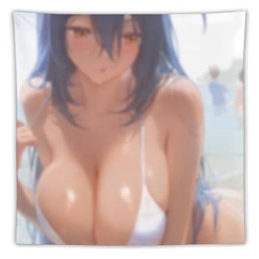 Imagem de LIEGBMEU Sexy Bikini Hot Anime Girl Tapeçaria 152.4 cm x 152.4 cm Interior Exterior Wall Quilt Art Decoração de Tapeçaria Caprichosa, AD61