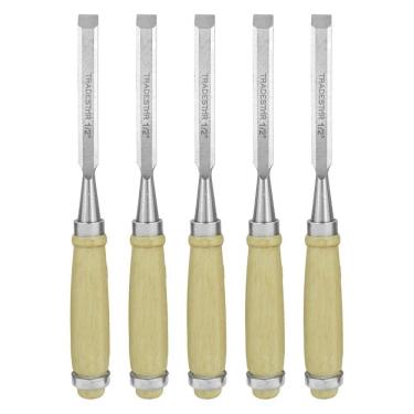 Imagem de Kit 5 Formão Madeira Corte Entalhe 1/2 Pol 12Mm Tradestar