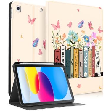 Imagem de Uppuppy Capa para iPad 9ª/8ª/7ª geração, 10,2 polegadas, feminina, meninas, fofo, capa inteligente, porta-lápis, feminina, bonita, adolescentes, livros de estética, desenhos animados, capas para Apple iPad 7/8/9 geração A2602 A2270 A2197